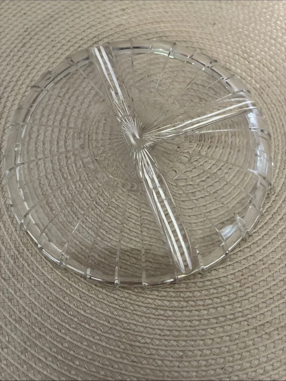 Vintage Indiana Glass Clear Divided Glass Serving Tray